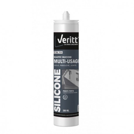 Mastic multi-usage VERITT silicone gris anthracite ral 7016 280ml