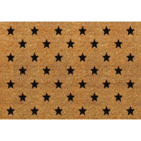 Tapis brosse coco 15mm Géométric Etoiles 40x60cm