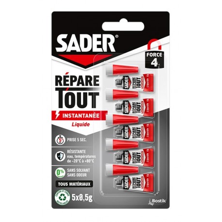 Colle SADER Répare Tout Instantanée liquide 5x0,5g