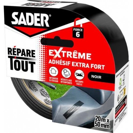 Adhésif SADER Répar'Tout Extrême noir 20mx50mm