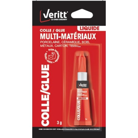 Colle liquide VERITT Cyano multi-usage 3g