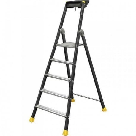 Escabeau CENTAURE 4 marches aluminium laqué 639204 0,88m/2,90m