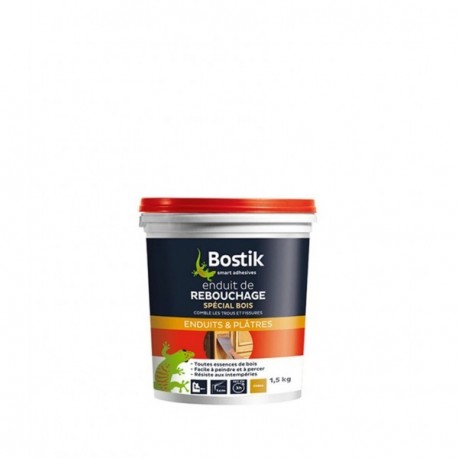 Enduit de rebouchage bois pâte BOSTIK Gamme GSB 1,5kg
