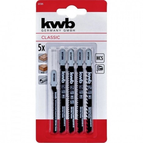 Lames HCS x 5 pour bois en T Einhell pour scie sauteuse 86440017