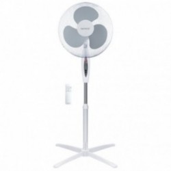 Ventilateur sur pied NIAROS NAMETIL 45W blanc avec commande et minuterie