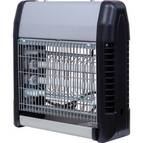 Lampe anti-insectes LUANCE double néon argent/noir