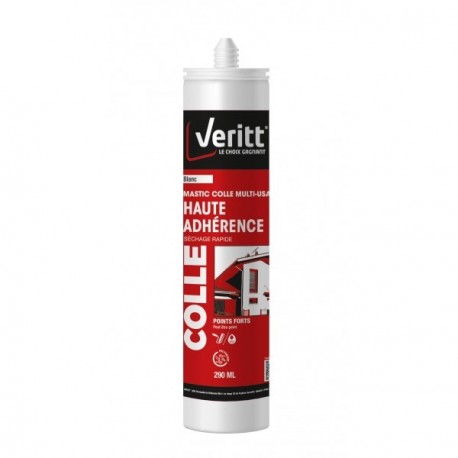 Mastic colle haute adhérence VERITT multi-usage blanc 290ml