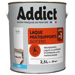 Laque ADDICT multi-supports mate blanc RAL 9016 2,5L
