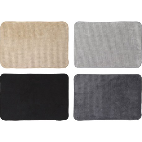LUANCE LOT 40 TAPIS POLYESTER MIX 4 COL NR/GR.FONCE/GR/NR 40x60cm