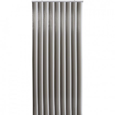 LUANCE RIDEAU DE PORTE 90X220CM LANIERES PLASTIQUE TAUPE/BLANC