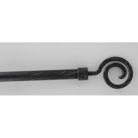 Kit tringle extensible 120 à 210cm ESSENTIEL embout demeure noir/argent
