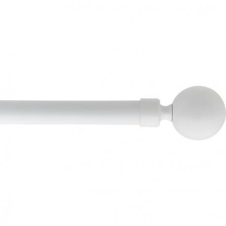Kit tringle extensible 120 à 210cm LUANCE Embout Stael Blanc Mat
