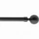 Kit tringle extensible 120 à 210cm LUANCE Embout Stael Noir Mat