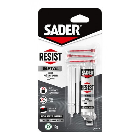 Colle Epoxy SADER Résist'Métal 10g