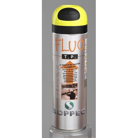 Aérosol traceur de chantier SOPPEC Fluo TP hydro jaune 500ml