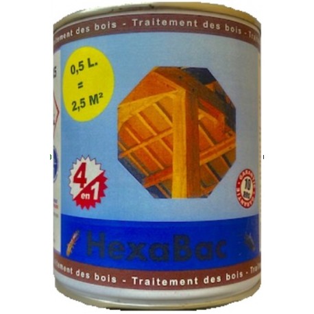Traitement bois HEXABAC multi-usages 0,5L