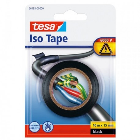 Adhésif Isolation Electrique TESA Isotape noir 10mx15mm