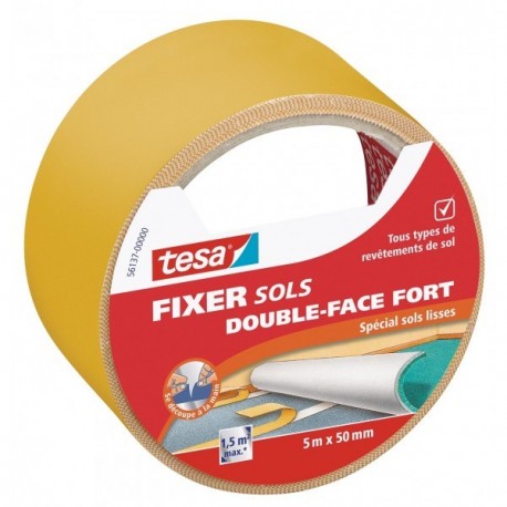 Adhésif double face TESA Fort pour sols lisses 5mx50mm