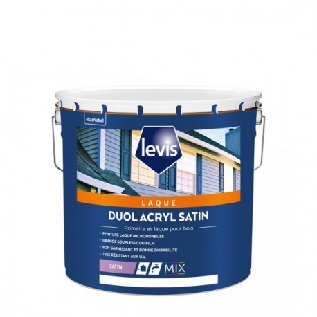 Peinture LEVIS Duol acryl satin blanc 1L