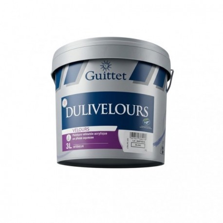 Peinture GUITTET Dulivelours acrylique blanc 3L