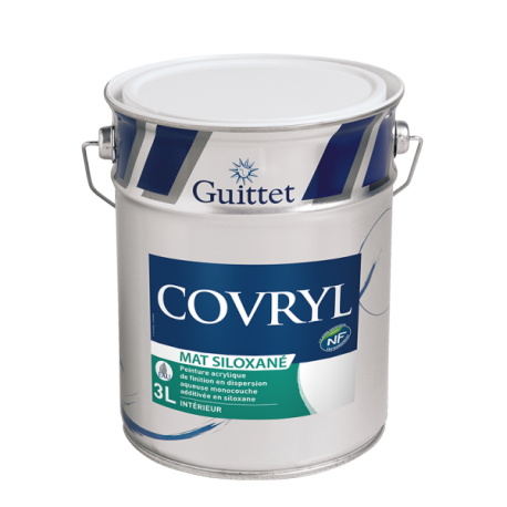 Peinture GUITTET Covryl+ mat siloxané blanc 3L