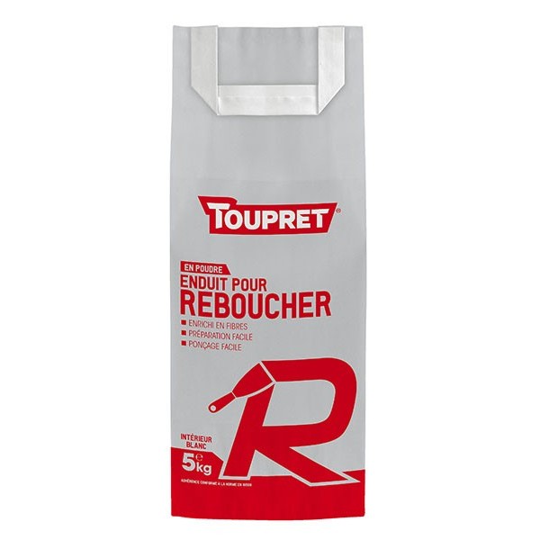 Enduit Rebouchage et Réparation en poudre - blanc - 1kg TOUPRET