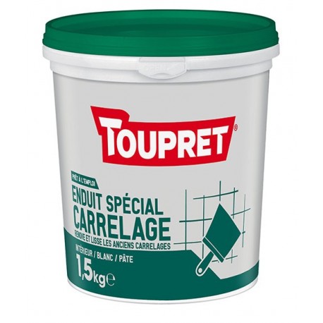 Enduit spécial carrelage pâte TOUPRET gamme Basique & Chantiers 1,5kg