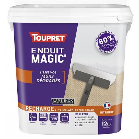 Enduit Magic'murs dégradés pâte TOUPRET gamme hautes performances 12kg