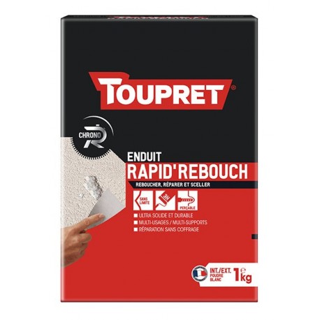 Enduit rapid'rebouch poudre TOUPRET gamme Hautes performances 1kg