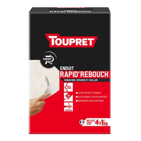Enduit rapid'rebouch poudre TOUPRET gamme Hautes performances 4kg