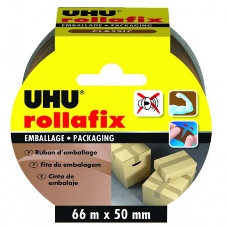 Lot 3 adhésifs Rollafix UHU emballage marron 66mx50mm