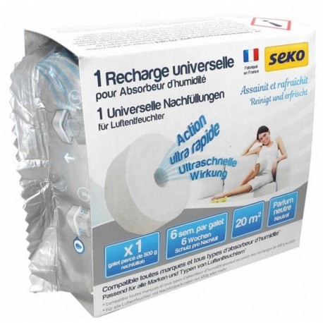 Lot de 10 recharges universelles 800gr SEKO FIRST pour absorbeur d