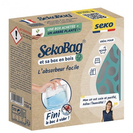 Box en bois bleu SODEPAC + 1 absorbeur Sekobag