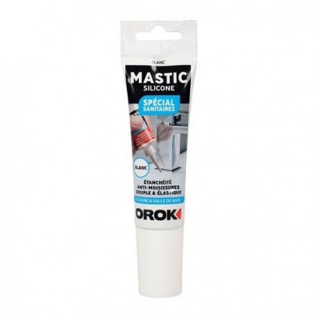 Mastic silicone spécial sanitaire 85ml blanc