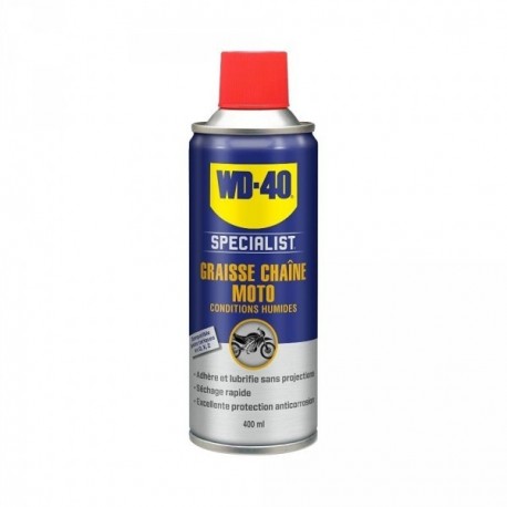 Graisse chaîne Moto WD-40 conditions humides 400ml gamme Moto