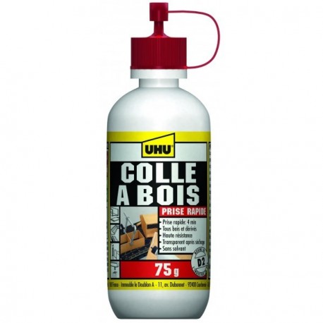 Colle bois UHU prise rapide 75g