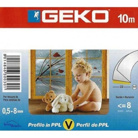 Joint adhésif GEKO profil V incolore 10m