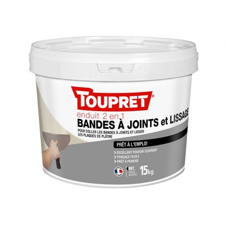 Enduit bandes à joint et lissage pâte TOUPRET 15kg