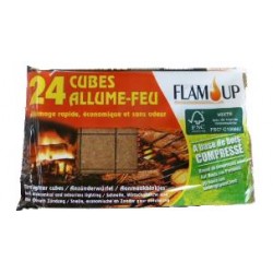 Boîte de 24 allume-feu bois compressé FLAM'UP