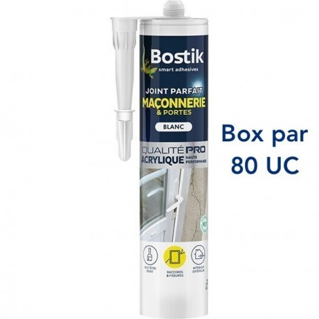 Box de 80x290ml BOSTIK Joint Parfait Maçonnerie blanc