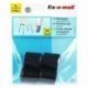 4 Embouts de chaise enveloppant FIX-O-MOLL caoutchouc noir Ø.18mm