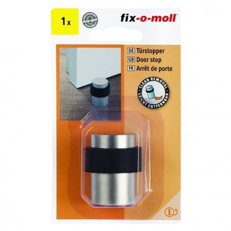 Bloque-porte super-adhésif FIX-O-MOLL satiné hauteur 43mm Ø.28/35mm