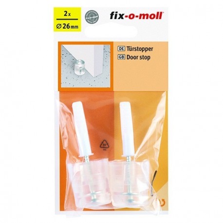 2 bloque-porte à visser FIX-O-MOLL hauteur 30mm transparent Ø.26mm