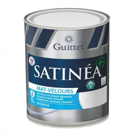 Peinture GUITTET Satinéa+ mat velours blanc 1L