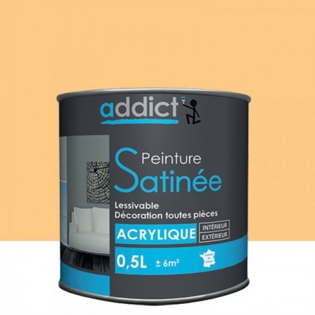 Peinture ADDICT acrylique satin abricot 0,5L