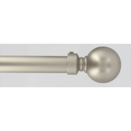 Kit tringle extensible 210 à 380cm ESSENTIEL embout boule argent mat