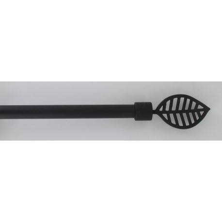 Kit tringle extensible 120 à 210cm ESSENTIEL embout sevigne noir mat