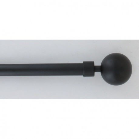 Kit tringle extensible 120 à 210cm ESSENTIEL embout Basic Noir Mat