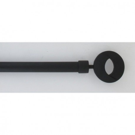 Kit tringle extensible 210 à 380cm ESSENTIEL embout New Look Noir Mat