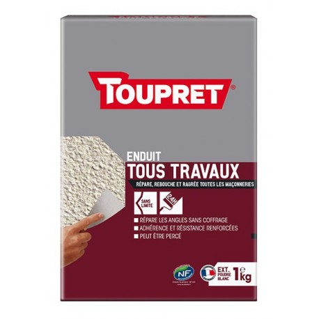 Enduit tous travaux extérieur poudre TOUPRET gamme les Essentiels 1kg